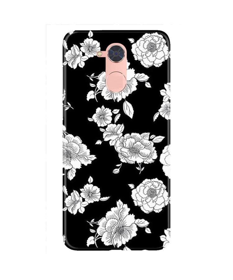 White flowers Black Background Case for Gionee S6 Pro