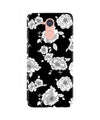 White flowers Black Background Case for Gionee S6 Pro
