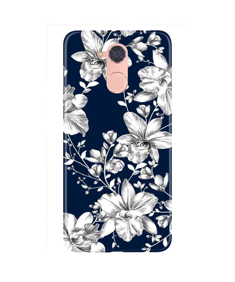 White flowers Blue Background Case for Gionee S6 Pro
