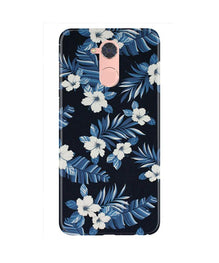 White flowers Blue Background2 Mobile Back Case for Gionee S6 Pro (Design - 15)