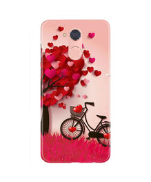Red Heart Cycle Mobile Back Case for Gionee S6 Pro (Design - 222)