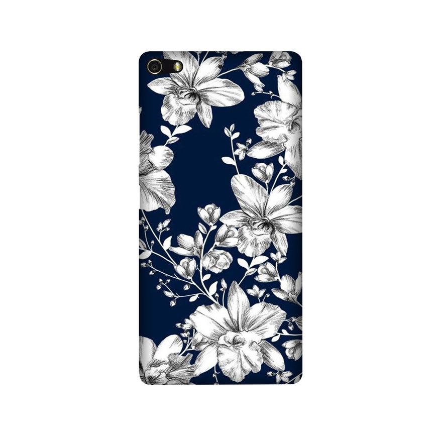 White flowers Blue Background Case for Gionee Elifi S7