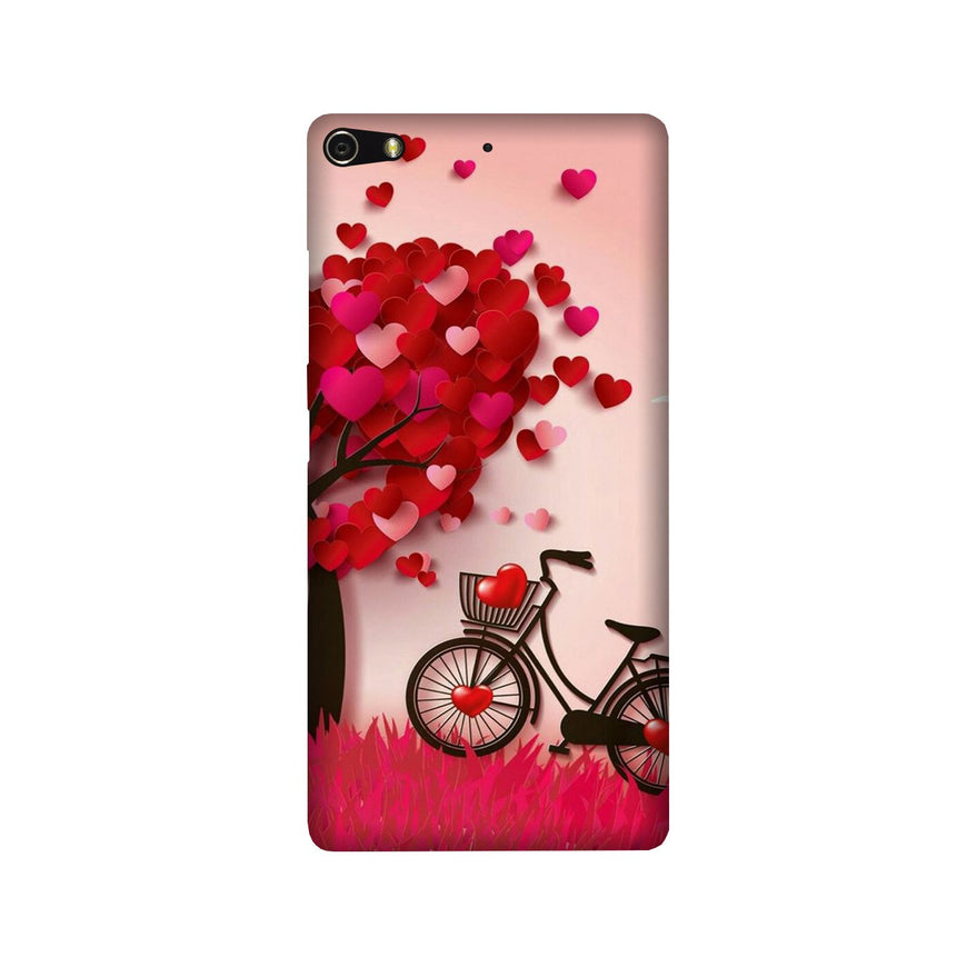 Red Heart Cycle Case for Gionee Elifi S7 (Design No. 222)