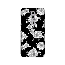 White flowers Black Background Case for Gionee S9