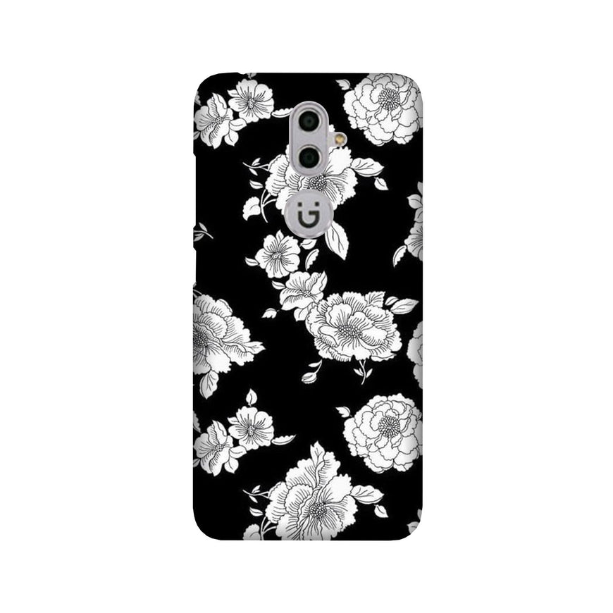 White flowers Black Background Case for Gionee S9