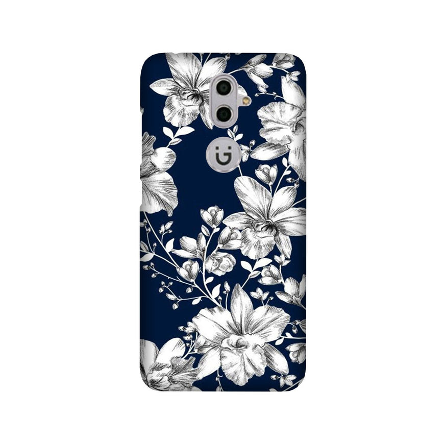 White flowers Blue Background Case for Gionee S9