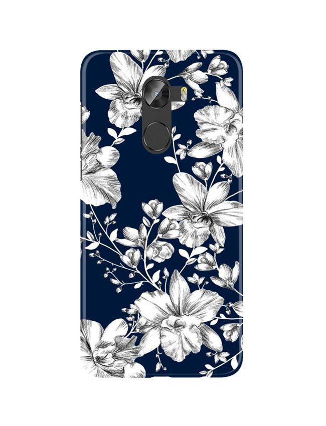 White flowers Blue Background Case for Gionee X1 /  X1s