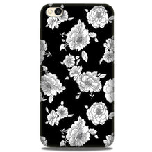 White flowers Black Background Case for Redmi Go