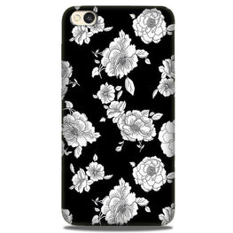 White flowers Black Background Case for Redmi Go