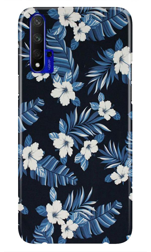 White flowers Blue Background2 Case for Huawei Honor 20