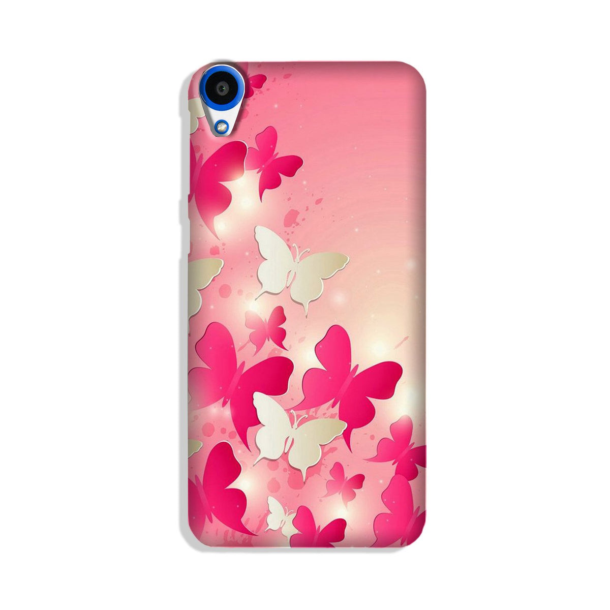 White Pick Butterflies Case for HTC Desire 820