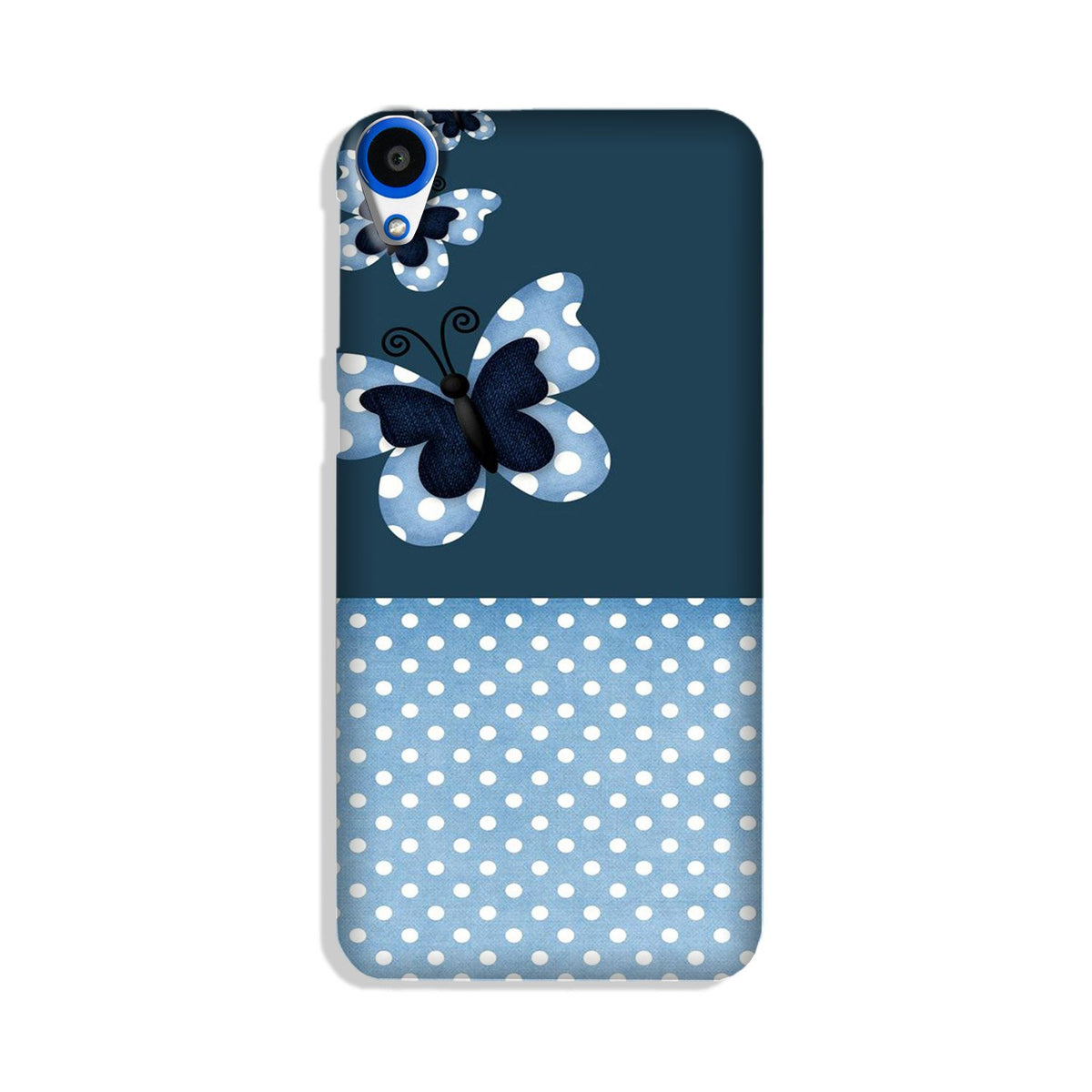 White dots Butterfly Case for HTC Desire 820