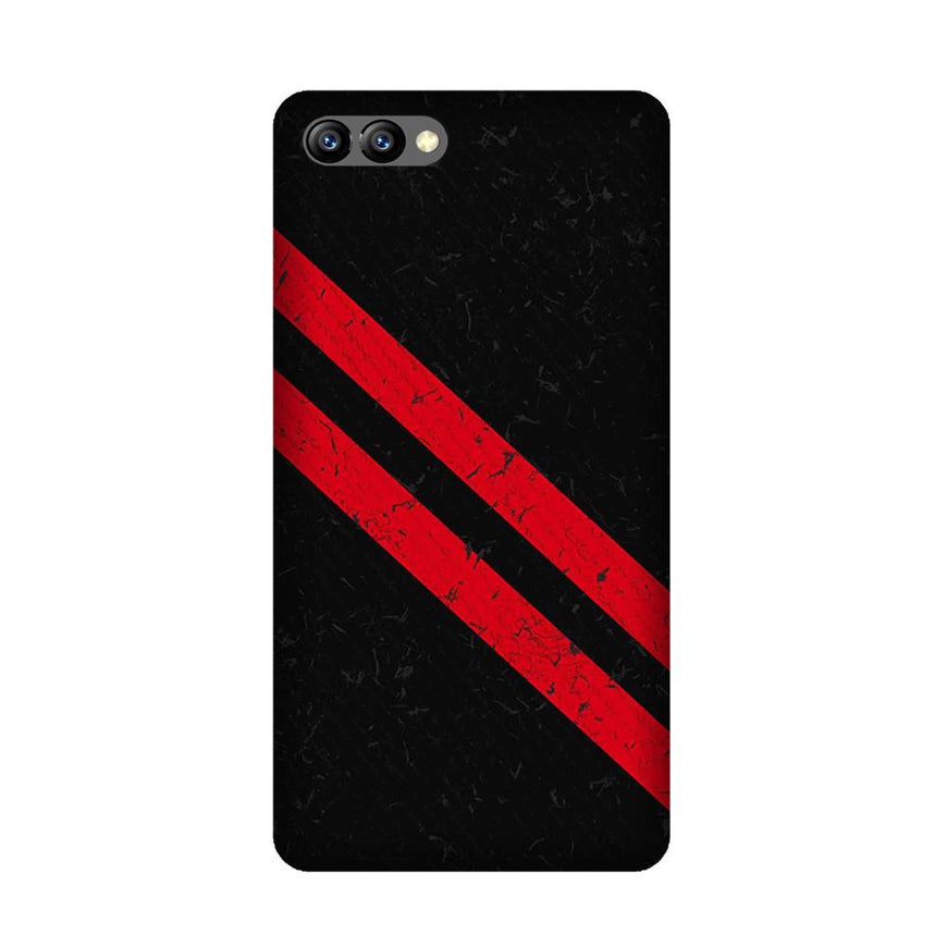 Black Red Pattern Mobile Back Case for Honor 10 (Design - 373)