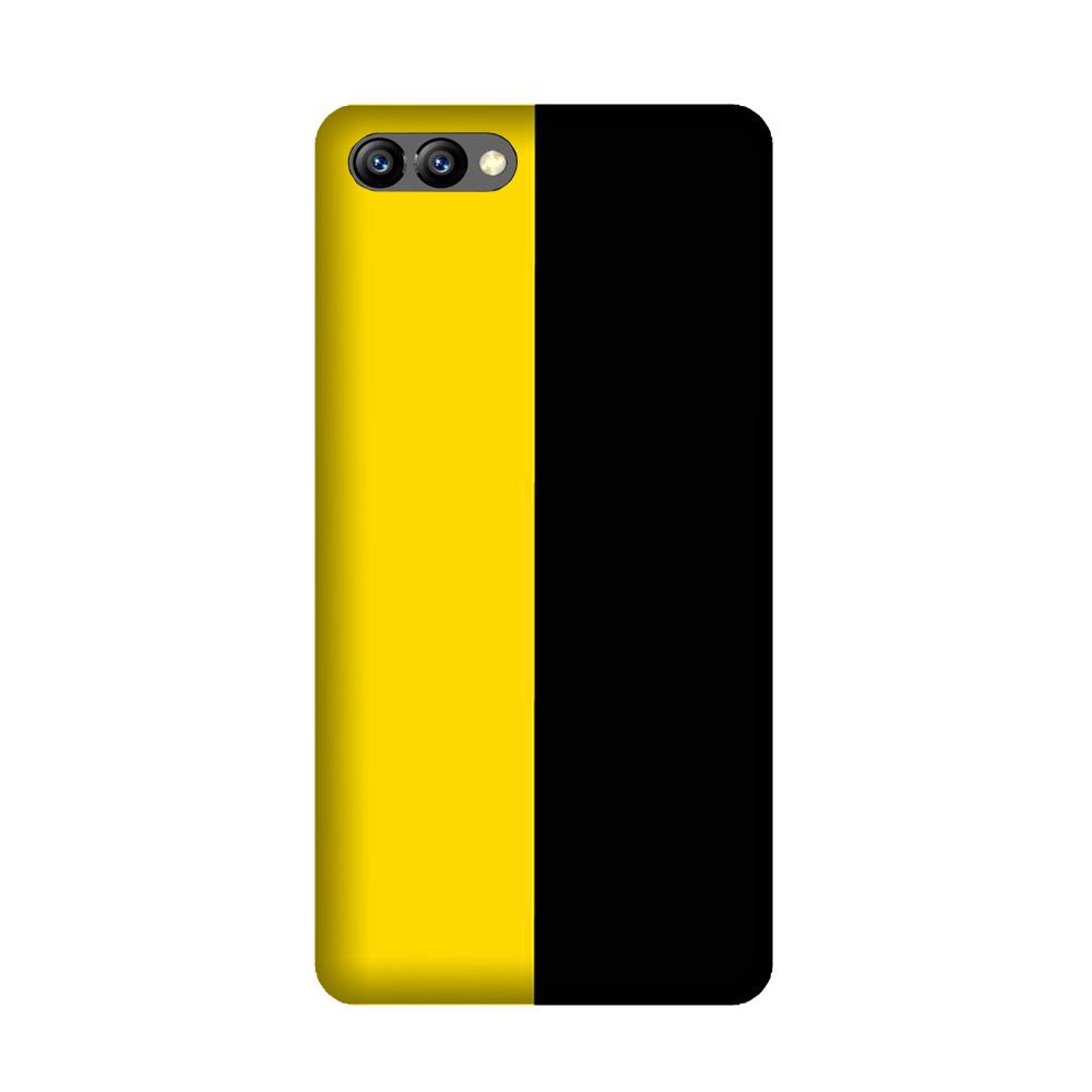 Black Yellow Pattern Mobile Back Case for Honor 10 (Design - 397)