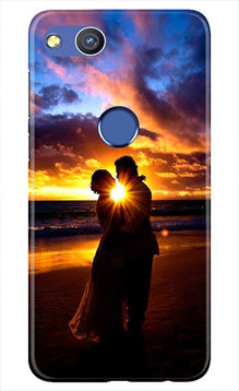 Couple Sea shore Mobile Back Case for Honor 8 Lite (Design - 13)