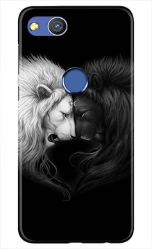 Dark White Lion Mobile Back Case for Honor 8 Lite  (Design - 140)