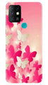 White Pick Butterflies Case for Infinix Hot 10