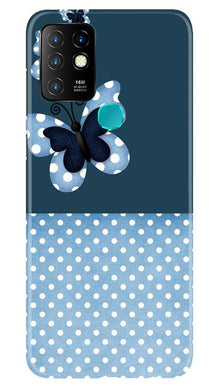 White dots Butterfly Mobile Back Case for Infinix Hot 10 (Design - 31)