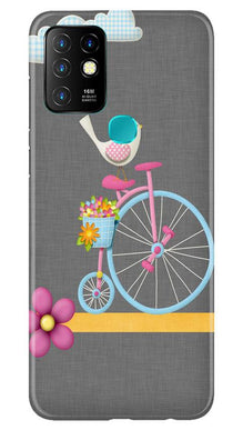 Sparron with cycle Mobile Back Case for Infinix Hot 10 (Design - 34)