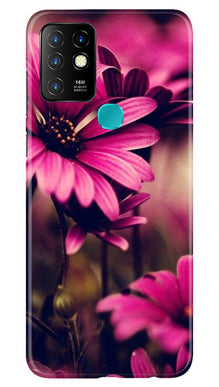 Purple Daisy Mobile Back Case for Infinix Hot 10 (Design - 65)