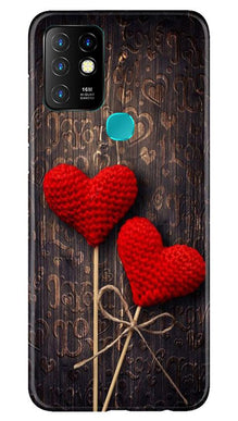 Red Hearts Mobile Back Case for Infinix Hot 10 (Design - 80)