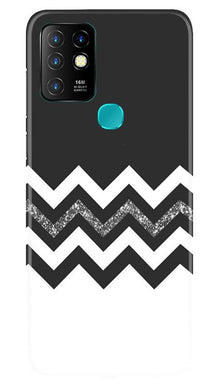 Black white Pattern2Mobile Back Case for Infinix Hot 10 (Design - 83)