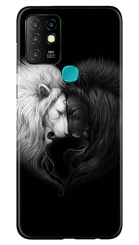 Dark White Lion Case for Infinix Hot 10(Design - 140)