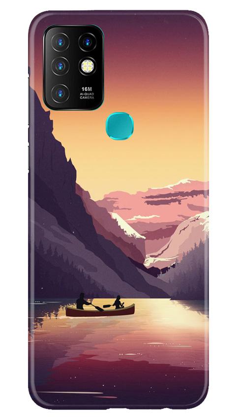 Mountains Boat Case for Infinix Hot 10 (Design - 181)