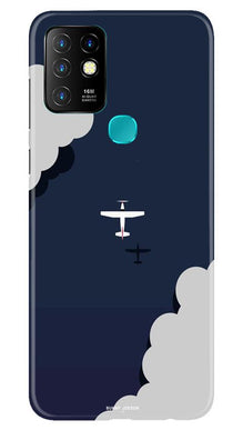 Clouds Plane Mobile Back Case for Infinix Hot 10 (Design - 196)