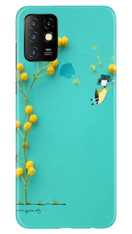 Flowers Girl Case for Infinix Hot 10 (Design No. 216)