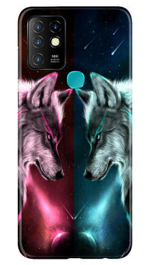 Wolf fight Mobile Back Case for Infinix Hot 10 (Design - 221)