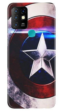 Captain America Shield Mobile Back Case for Infinix Hot 10 (Design - 250)