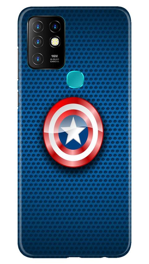 Captain America Shield Case for Infinix Hot 10 (Design No. 253)