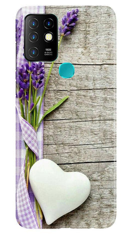 White Heart Case for Infinix Hot 10 (Design No. 298)