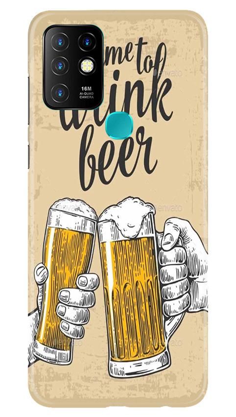 Drink Beer Mobile Back Case for Infinix Hot 10 (Design - 328)
