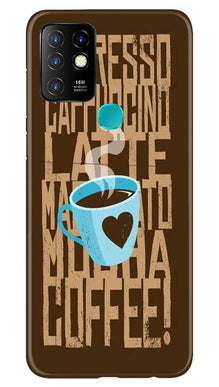 Love Coffee Mobile Back Case for Infinix Hot 10 (Design - 351)