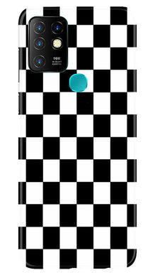 Black White Boxes Mobile Back Case for Infinix Hot 10 (Design - 372)