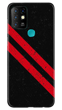 Black Red Pattern Mobile Back Case for Infinix Hot 10 (Design - 373)