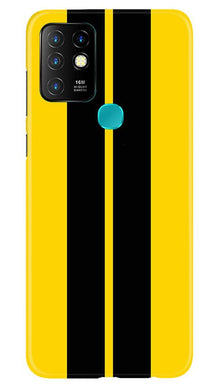Black Yellow Pattern Mobile Back Case for Infinix Hot 10 (Design - 377)