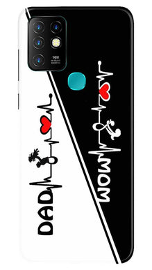 Love Mom Dad Mobile Back Case for Infinix Hot 10 (Design - 385)
