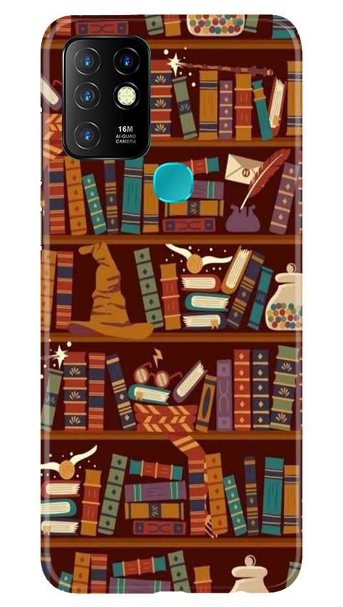 Book Shelf Mobile Back Case for Infinix Hot 10 (Design - 390)