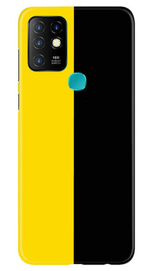 Black Yellow Pattern Mobile Back Case for Infinix Hot 10 (Design - 397)