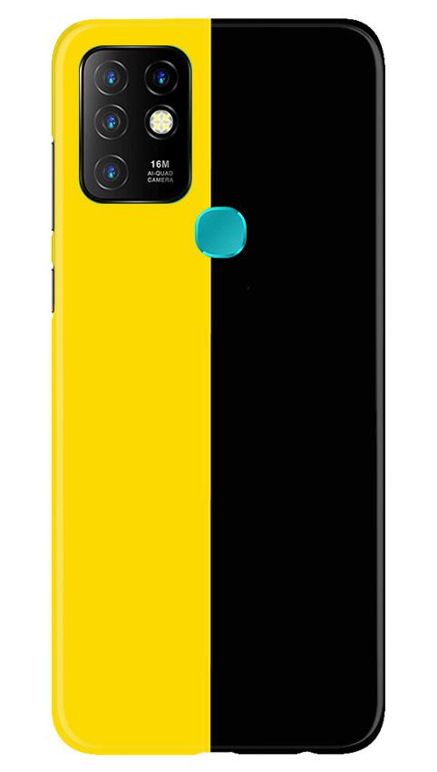 Black Yellow Pattern Mobile Back Case for Infinix Hot 10 (Design - 397)