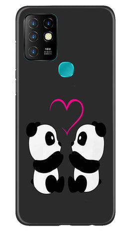 Panda Love Mobile Back Case for Infinix Hot 10 (Design - 398)