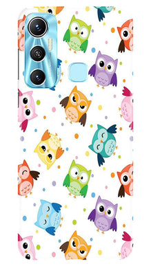 Owl Baground Pattern shore Mobile Back Case for Infinix Hot 11 (Design - 13)