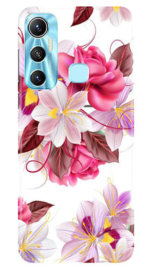Beautiful flowers Mobile Back Case for Infinix Hot 11 (Design - 23)