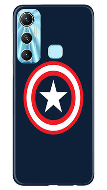 Captain America Mobile Back Case for Infinix Hot 11 (Design - 42)