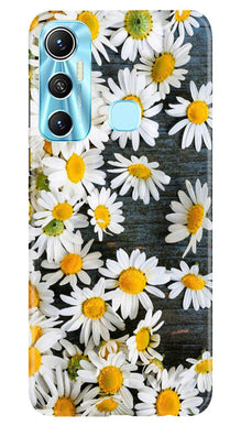White flowers2 Mobile Back Case for Infinix Hot 11 (Design - 62)