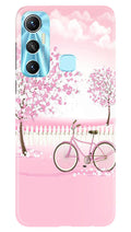 Pink Flowers Cycle Case for Infinix Hot 11  (Design - 102)