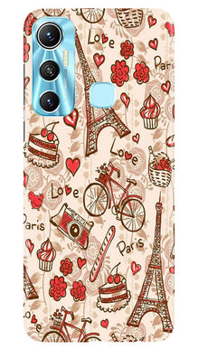 Love Paris Mobile Back Case for Infinix Hot 11  (Design - 103)